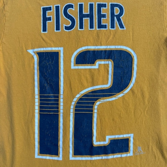 NASHVILLE PREDATORS/NHL GOLD RARE 2017 STANLEY CUP FINAL MIKE FISHER PLAYER TEE - Picture 7 of 7